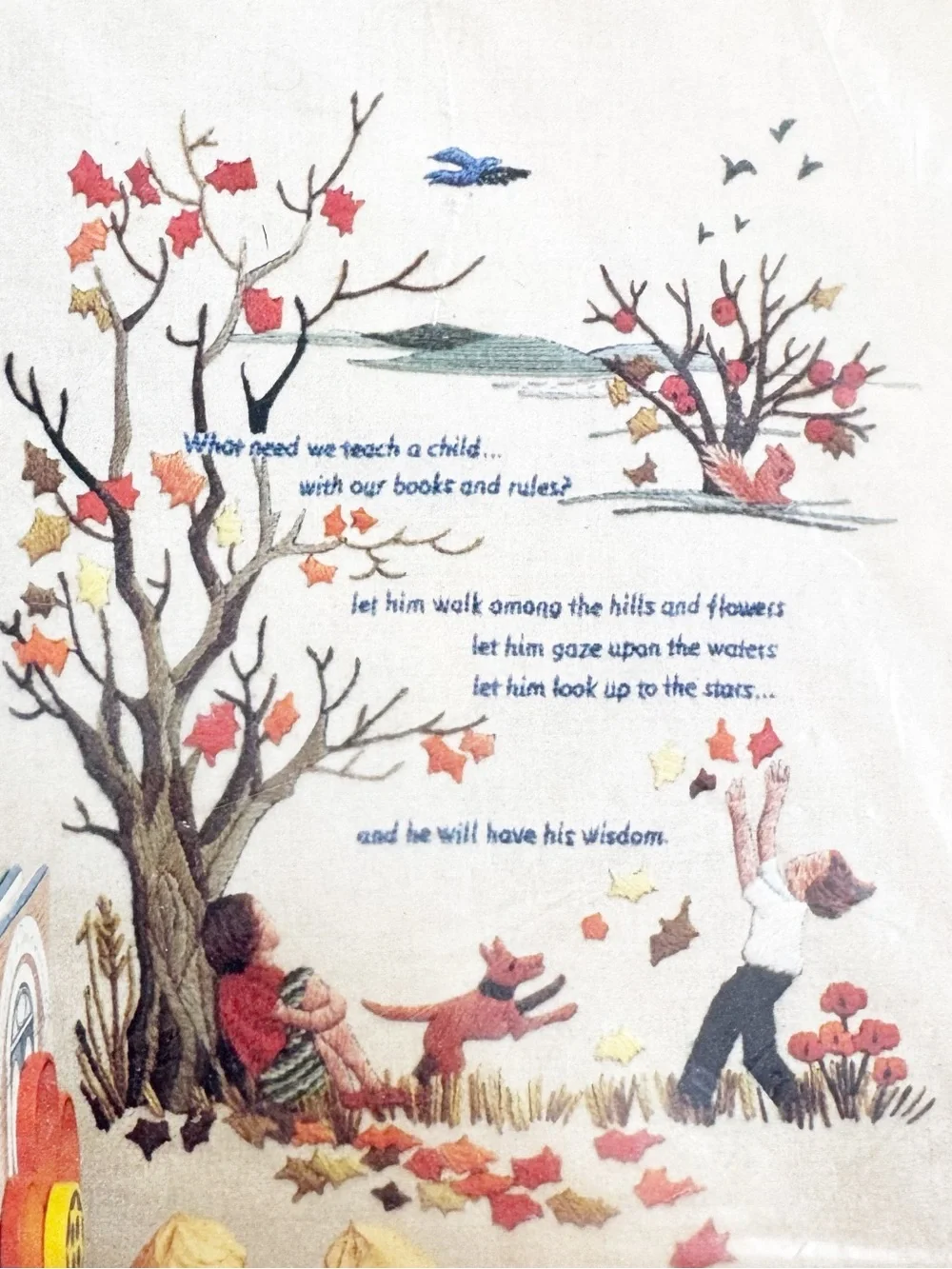 Vintage Columbia-Minerva Creative Crewel by Erica Wilson - “Child Poem" - Picture 2 of 7